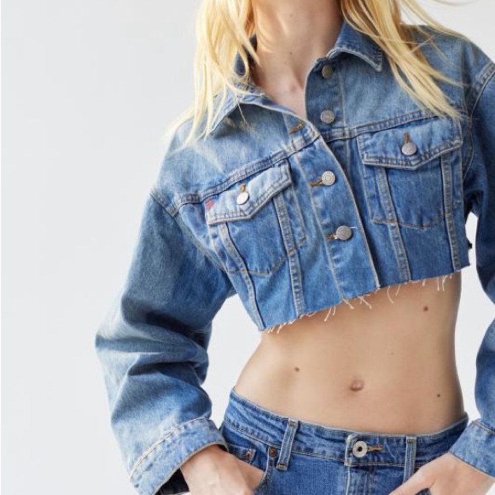 Urban Outfitters BDG Carissa Cropped Denim Trucker Jacket